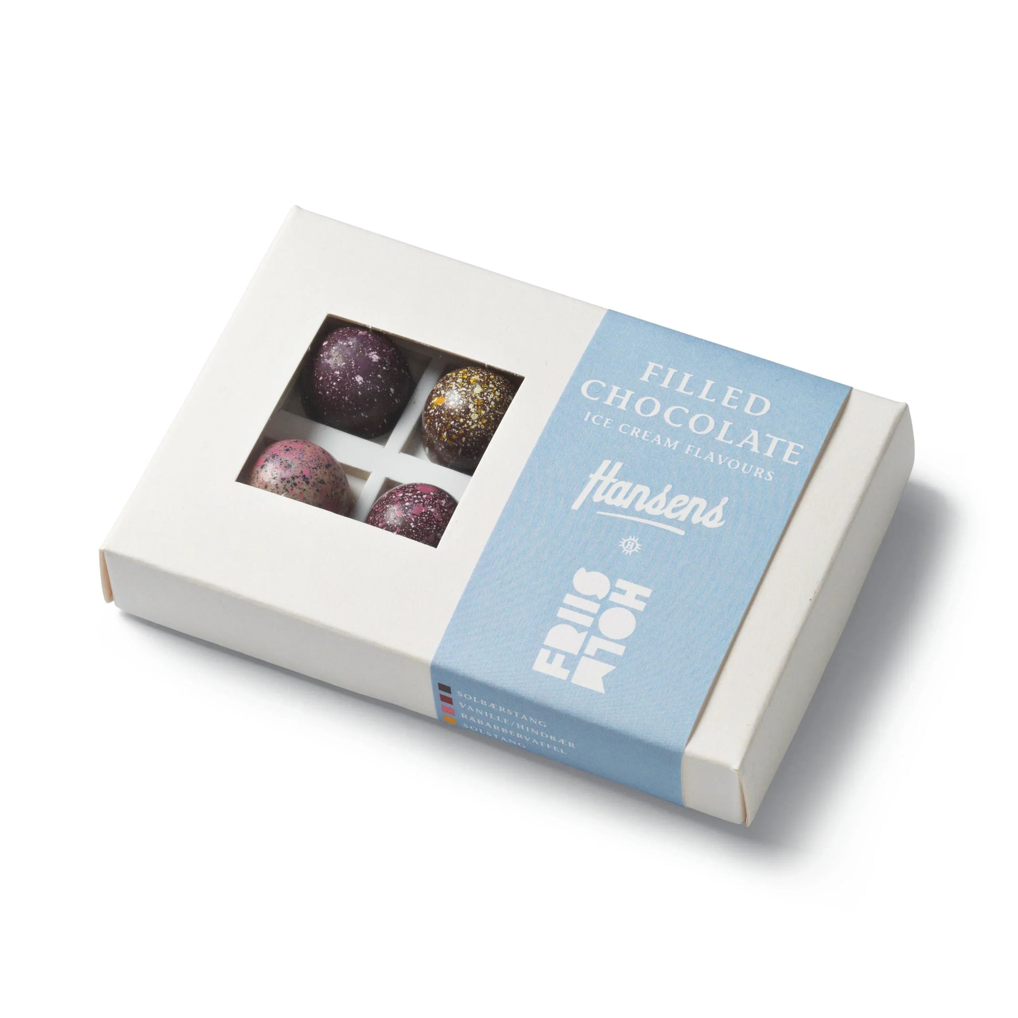 Friis - Holm Friis - Holm Fyldte Chokolader: Hansens, 8 stk. - PremiumBottles