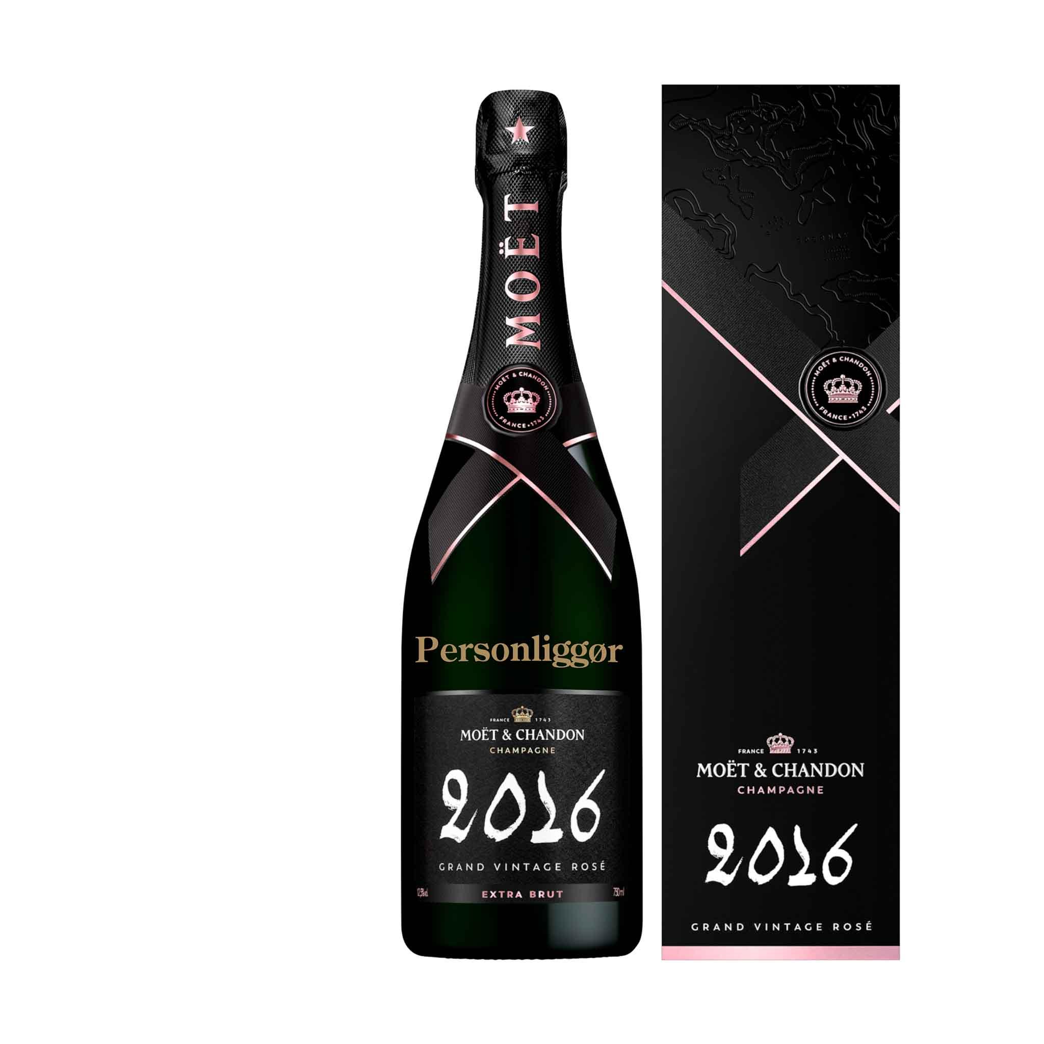 Moët & Chandon Personliggør Moët & Chandon Grand Vintage 2016 Rosé 75 cl. med gaveæske - PremiumBottles