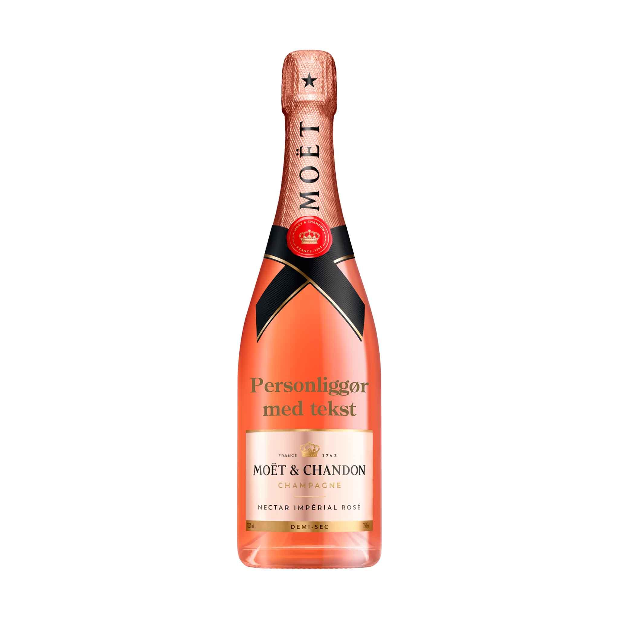 Moët & Chandon Personliggør Moët & Chandon Nectar Impérial Rosé NV Demi - Sec 75 cl. - PremiumBottles