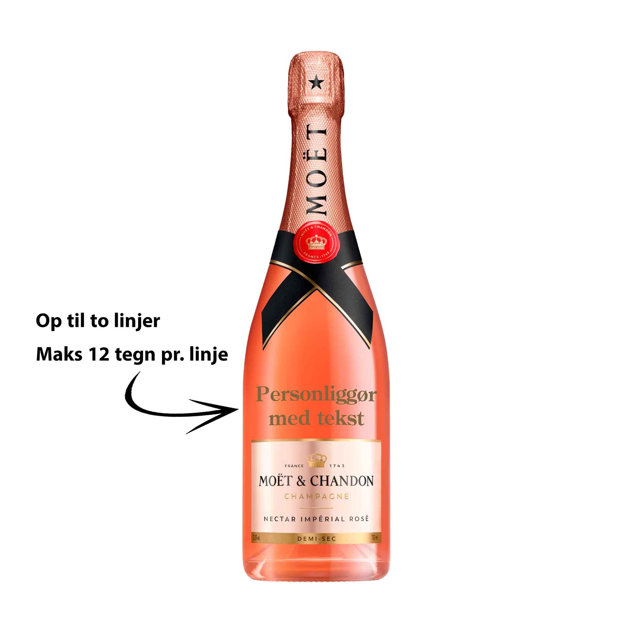 Moët & Chandon Personliggør Moët & Chandon Nectar Impérial Rosé NV Demi - Sec 75 cl. - PremiumBottles